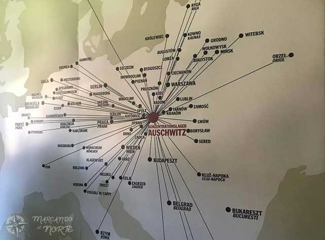 Red de transporte de prisioneros hasta Auschwitz